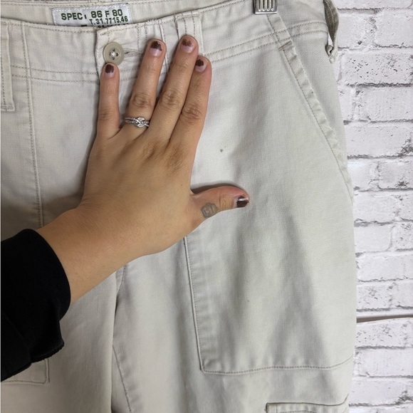 Vintage Abercrombie and Fitch Tan Cargo Utility Flare Jeans - Picture 3 of 7